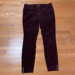 Ann Taylor LOFT Skinny cord pants with zipper